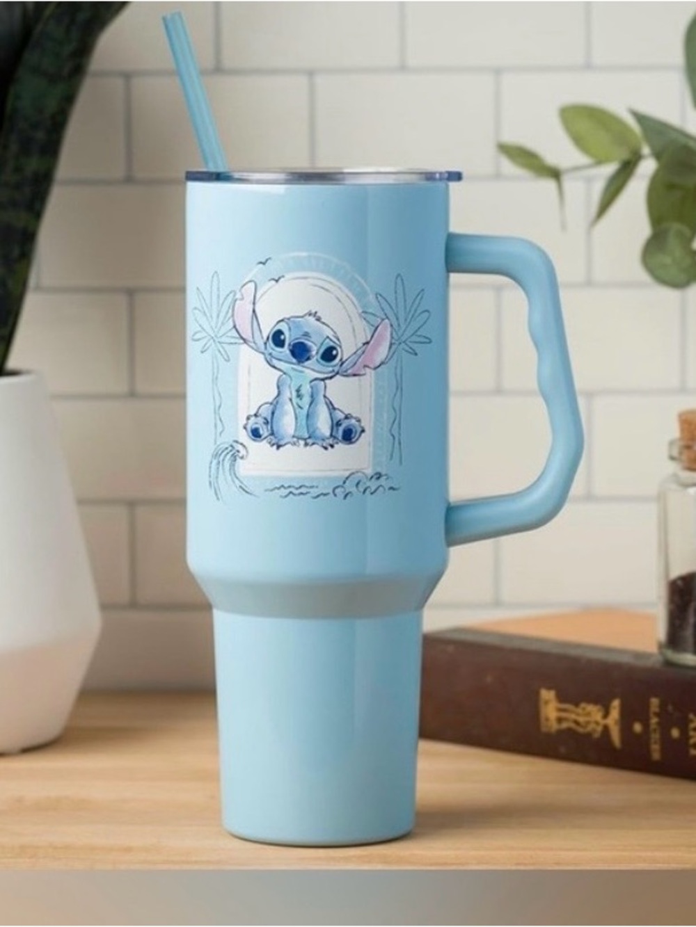 Silver Buffalo Disney Lilo & Stitch Stainless Double Walled Tumbler w/Straw 40oz